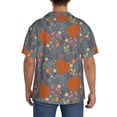 thumbnail image 3 of Fuzoiu Floral Squirrel Print Men's Casual Short,Men's Short Sleeve Shirt,Mens Casual Button Down Shirts,Cuban Collar Summer Shirt for Beach, Vacation, and Outdoor Activities-3X-Large, 3 of 5