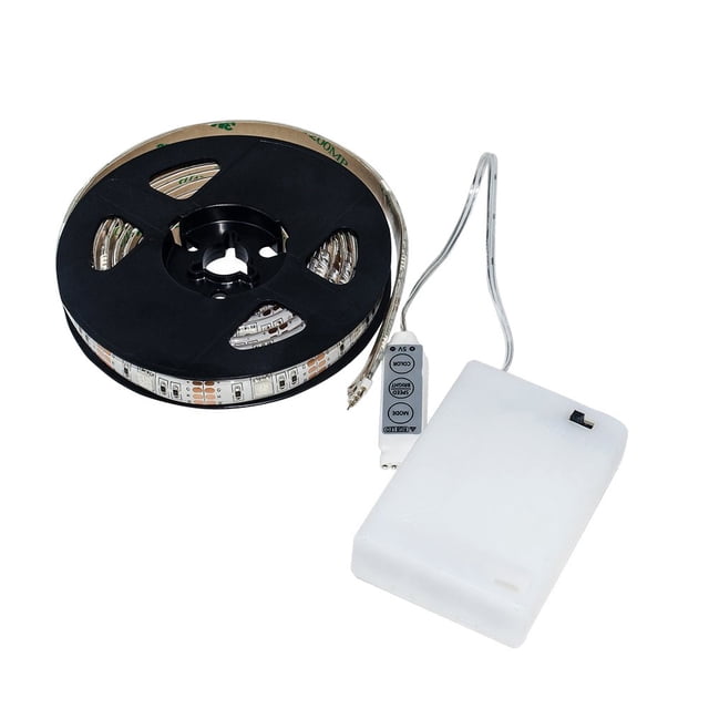 200cm RGB LED Strip Light Kit LED Light Rope with Multi-Color Battery Powered Waterproof Strip Light for Bedroom Living Room TV Desk Bookshelf Closet