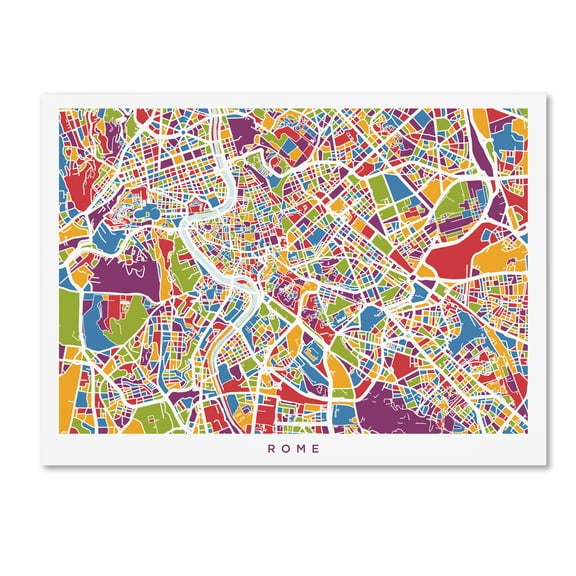 Trademark Fine Art 'Rome Italy Street Map V' Canvas Art by Michael Tompsett