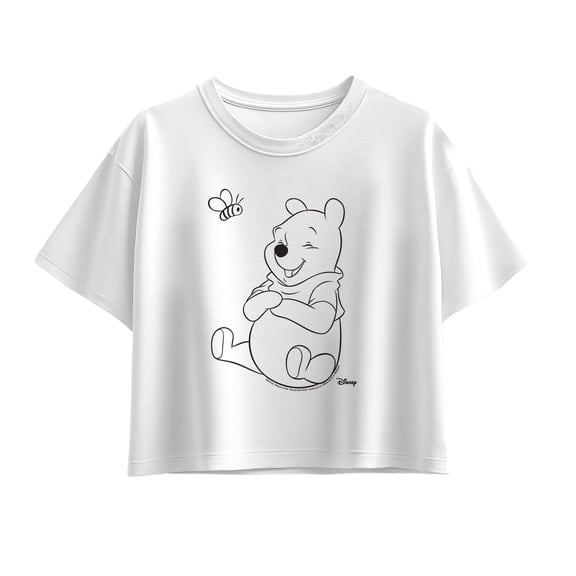 Winnie the Pooh - Bee and Pooh Outline - Youth Girls Boxy T-Shirt