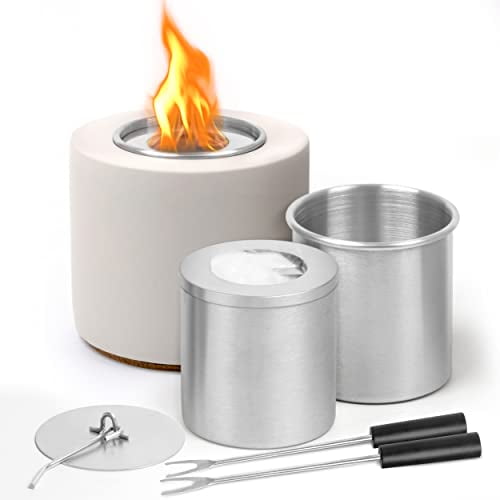 Tabletop Fire Pit, Table Top Fire Bowl with 2 Roasting Sticks Small Fire Pit, 91 Isopropyl