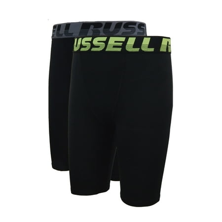 Russell Active Compression Shorts, 2 Pack (Little Boys & Big (Best Padded Compression Shorts)