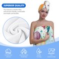 thumbnail image 6 of Colevkie Women's Birthday Balloon Series Pattern 2 Pcs Bath Towel & Shower Cap Set Soft Adjustable Portable Quick Drying Bath Wrap Set for Home Bathroom Sauna Beach, 6 of 8