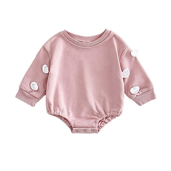 UAMVSH Newborn Girl Clothes Infant Baby Cute Embroidered Romper Jumpsuit Spring Fall Outfits Crewneck Long Sleeve Bodysuit