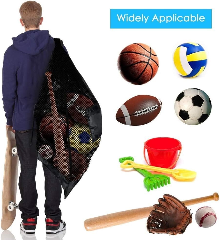 Mesh Ball Bag, Drawstring Socce Bag for , Use for Basketball, Volleyball, Baseball, Mesh Equipmenbag with Adjustable and Portable Strap