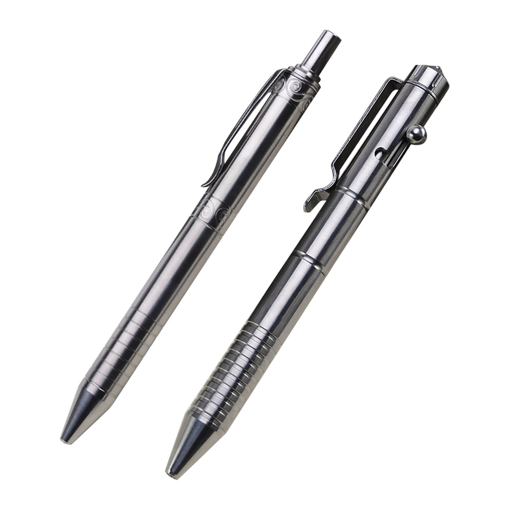 New Solid Titanium Alloy Pen Bolt Ballpoint Mechanical Signing Pen Stationery 