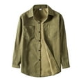 thumbnail image 2 of Lroveb Men's Casual Solid Corduroy Shirt Long Sleeve Pocket Turn-Down Collar Top Mens Top, 2 of 7