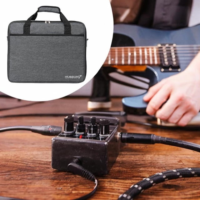 Efectos Bolsa de pedal bolso Pedalboard Bolsos de la cremallera con bolsillo de bolsillo Mango portátil Caja de transporte para de , 44x34.5x12.5cm