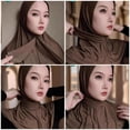 thumbnail image 7 of Instant Scarf For Women,Muslim Flexible Turban with Buttons Ready to Wear Easy,Chic Sport Jersey Hijab Head Scarf, 7 of 7