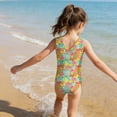 thumbnail image 4 of Shadoumai One Piece Swimsuit for Girls Sheer Mesh Tankini Quick Drying Color Block Girl Bathing Suit Modest Swimwear with Cover Up Tween Adjustable Straps Padded, 4 of 5