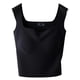 thumbnail image 2 of Ribbed Square-Neck Cropped Tank Top With Bra Pads Women Casual Fashion Sleeveless Stylish Outwear Vest, 2 of 2