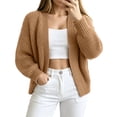 thumbnail image 6 of Wenini Women's Fall Solid Color Long Sleeve Knit Cardigan Sweater Outerwear Top Without Button, 6 of 6
