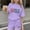 Purple, variant on Amidoa Short Sleeves Girls Summer Outfits Solid Color Cotton T-Shirt and Casual Kids Summer Clothing Set Gray Size 7
