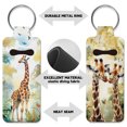 thumbnail image 3 of Elastic Neoprene Keychains Lipstick Bags with Iron Keychain Rings Rectangle Giraffe 9.6x3.8cm 2pcs/set, 3 of 7