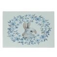 thumbnail image 1 of Watercolor Flower Cutting Board, Bunny Rabbit Portrait in Floral Wreath Illustration Country Style, Decorative Tempered Glass Cutting and Serving Board, Small Size, Blue Grey White, by Ambesonne, 1 of 1