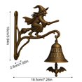 thumbnail image 3 of Witch Halloween Decor Hanging Doorbell, Vintage Metal Flying Witch Halloween Decoration for Front Door Porch Wall, Spooky Outdoor Halloween Decor 1 Pack, 3 of 6