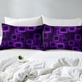 thumbnail image 5 of Geometry Sheets Queen Size Boys Girls,Purple Black Geometrical Sheet Set For Kids Adults,Neon Lights Bed Sheets Set Modern Gradient Cubes Abstract Top Sheet, 5 of 7