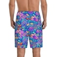 thumbnail image 3 of Bixox Men's Colorful Mushrooms printed lightweight casual shorts, soft sleep shorts with pockets., 3 of 7