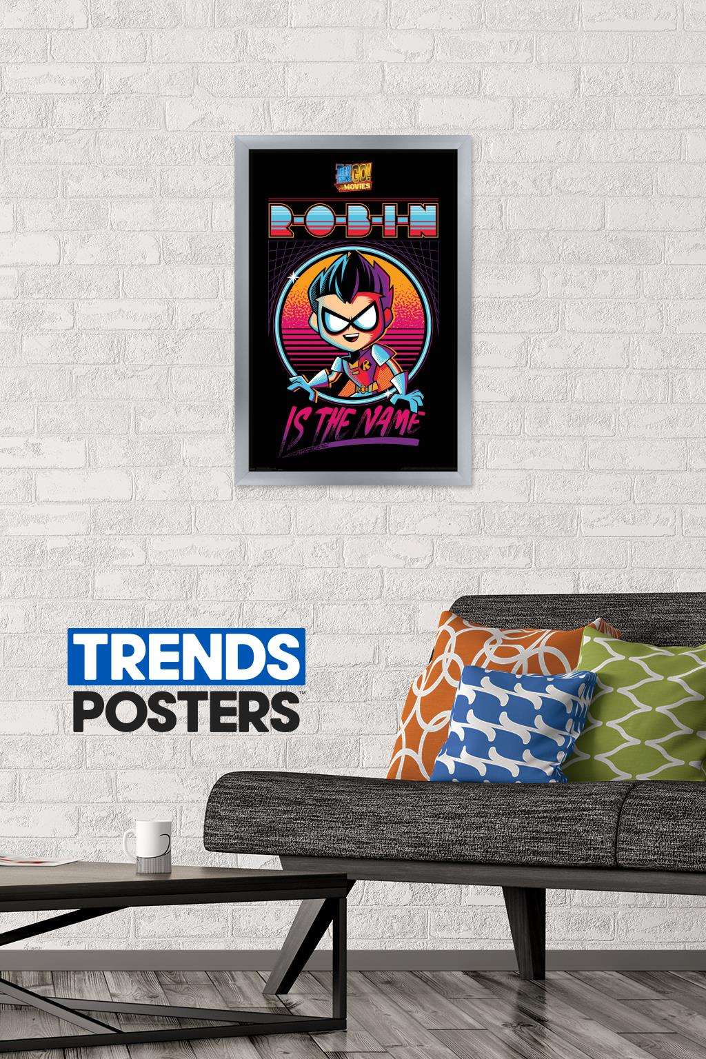 DC Comics Movie - Teen Titans Go! To The Movies - Robin Wall Poster, 14.725" x 22.375", Framed