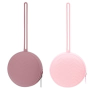 2 Pack Silicone Pacifier Holder Case, BPA-Free Newborn Baby Silicone Pacifier Holder for Boys & Girls, Portable Silicone Pacifier Container Case