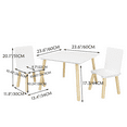 thumbnail image 2 of 3 Piece Kiddy Table& hair Set , Kids Wood Table with 2 Chairs Set Drawing, Reading and Eating, Activity Play Table with Chairs for Home, Nursery, Kindergarten, White, 2 of 7