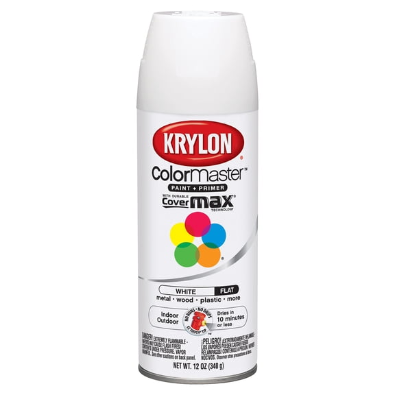 Krylon ColorMaster Paint & Primer, 12 oz., Flat White