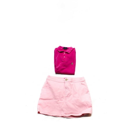 

Pre-owned|Lilly Pulitzer Ralph Lauren Womens Cotton Denim Skort Shirt Pink Size 2/M Lot 2