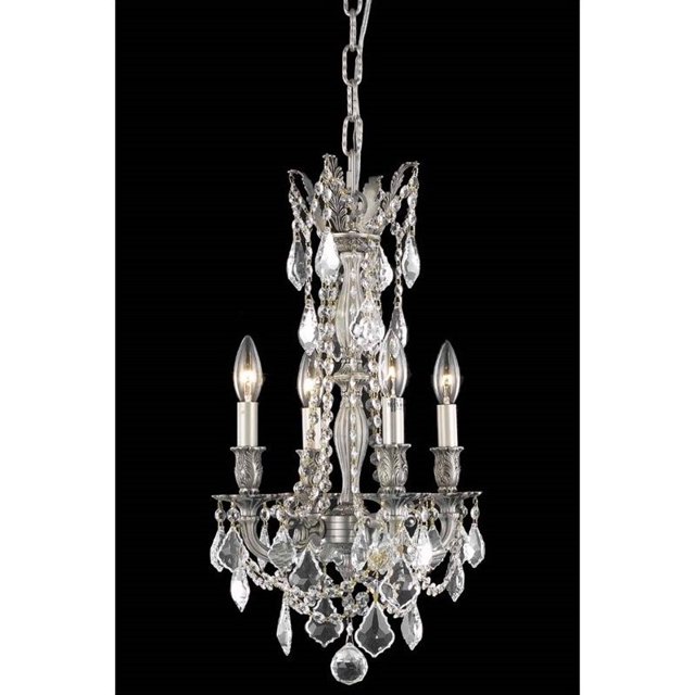 Elegant Lighting Rosalia 13" 4 Light Royal Crystal Chandelier