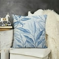 thumbnail image 2 of YINGXI Outdoor Waterproof Farmhouse Decorative Throw Pillow Covers for Patio Garden Balcony Camping, Blue Leaf Print Couch Pillows 22x22in, 2 of 5