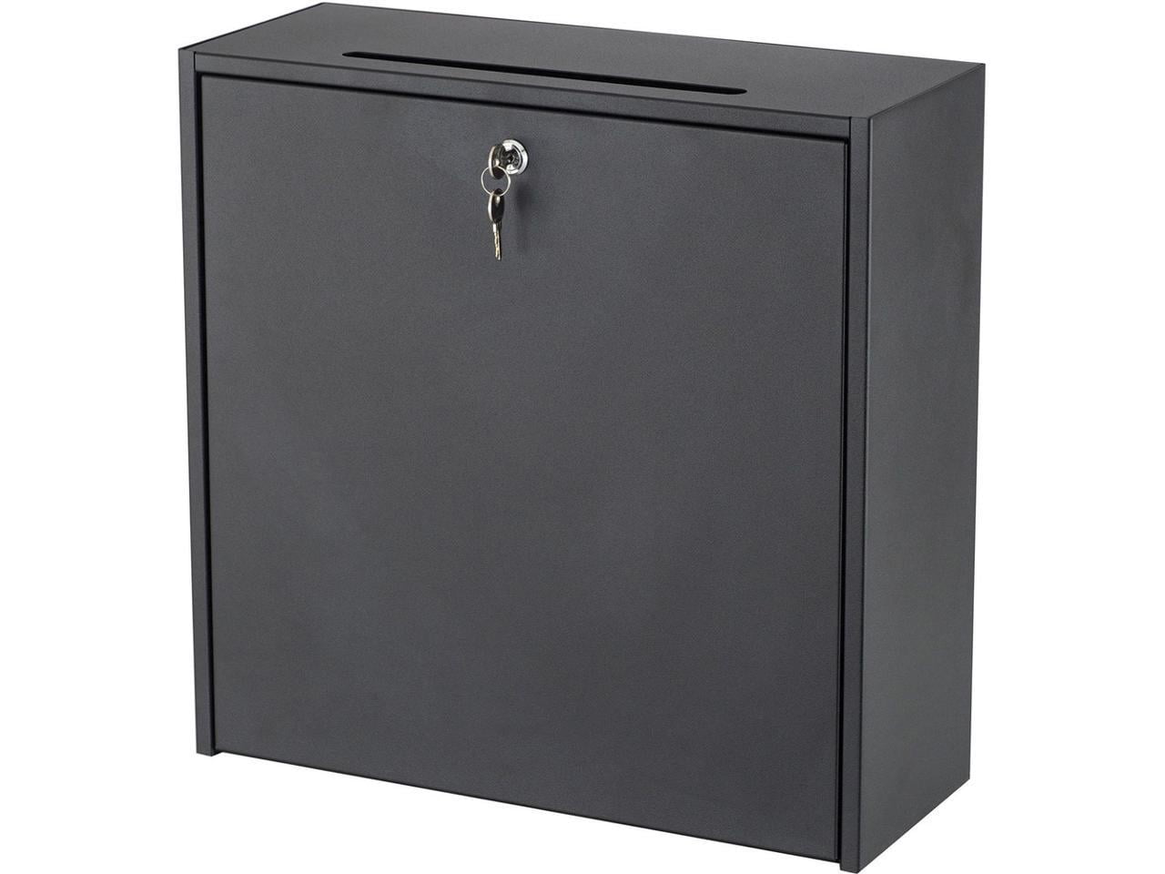 Safco Large Wall-Mounted Mailbox with Lock in Black
