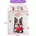 thumbnail image 5 of Happy Valentine's Day Miniature American Shepherd Brings Love Heart Quilt Bedding Set MAS Dog Lover Gifts 1 Blanket Bed Cover 2 Pillowcases - 02028, 5 of 5