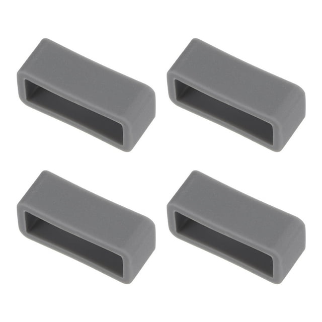 Unique Bargains Watch Band Strap Loops Silicone Watch Holder Keeper for 18mm Width Watch Band, Deep Gray 4 Pack