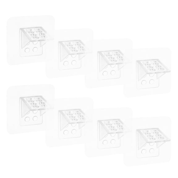OUNONA Clear Adhesive Shelf Brackets No-Drill Shelf Pegs for Closet, Cabinet, Triangle Support Holders, Strong Shelf Support