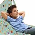 thumbnail image 1 of Ice Cream Lounger Chair Bag, Mix Yummy Dessert Chocolate and Fruit Flavor Toppings Cones Illustration, High Capacity Storage with Handle Container, Lounger Size, Multicolor, by Ambesonne, 1 of 5