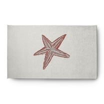 Simply Daisy 3' x 5' Starfish Nautical Chenille Rug, Ligonberry Red