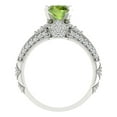 thumbnail image 4 of Clara Pucci 18K White Gold 2.095 Natural Peridot Engraveable Engagement Ring + Wedding Band Set, 4 of 7