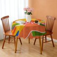 thumbnail image 3 of 60 Inch Round Lace Tablecloth Water Resistant Washable, Tropical Leaf Print, 3 of 5