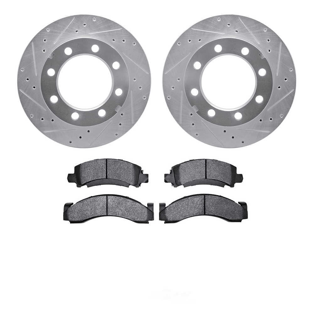 Dynamic Friction Company 7502-40303 DFC Rotors-Drilled and Slotted-Silver with 5000 Advanced Brake