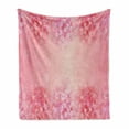thumbnail image 1 of Pale Pink Soft Flannel Fleece Blanket, Plum Blossom Botany Beauty Natural Art Spring Flowers Seasonal Background Print, Cozy Plush for Indoor and Outdoor Use, 60" x 80", Coral Ruby, by Ambesonne, 1 of 6
