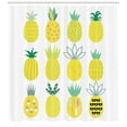 thumbnail image 3 of Pineapple Shower Curtain, Collection of Pineapples with Different Patterns Lines Rhombuses and Zigzags, Fabric Bathroom Set with Hooks, 69W X 70L Inches, Multicolor, by Ambesonne, 3 of 3