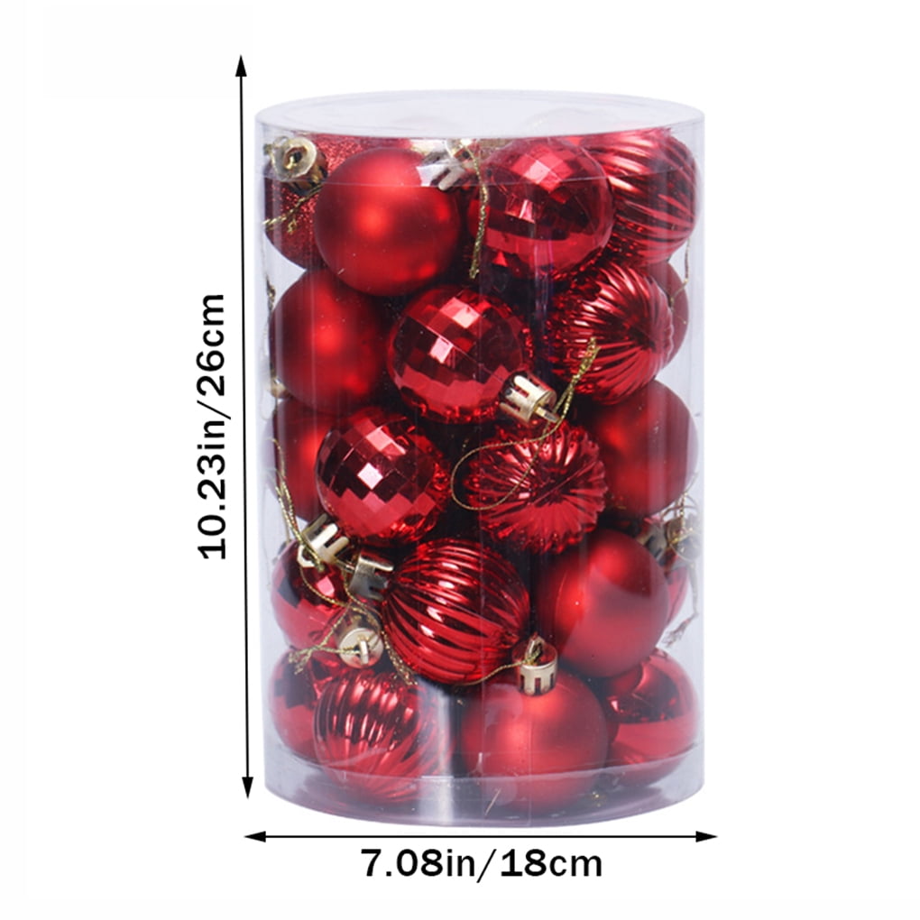 red plastic ornament balls