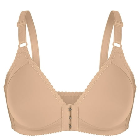 Women s Front Closure Bras Push Up Bra Underwire Full Coverage Padded Seamless T Shirt Bra Solid Color Collection Side Breast Daily Bra