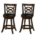thumbnail image 2 of Benjara Comfortable Counter Height Stool Upholstered Seat, Black And Brown, Set of 2, 2 of 2