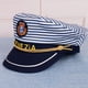 thumbnail image 5 of 1 gorro de capitán de mar con rayas azules para cosplay de adultos, estilo maníaco (niños, 54 cm, ajustable)., 5 of 5