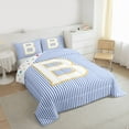 thumbnail image 3 of Feelyou Initial B Letter Queen Comforter Set for Kid, Fashion Stripes Ombre Bedding Sets, Fairy Tale Princess Reversible Bedding Comforter Set, Lightweight Room Decor, 3pcs, 3 of 8