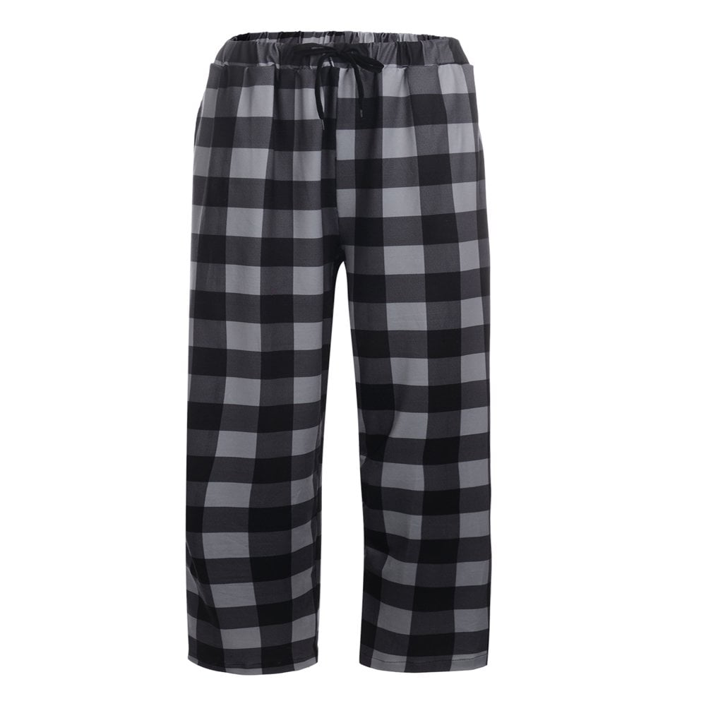 Men s Check Cotton Pyjama Bottoms Plaid Sleepwear Lounge Pants Checkered Trousers Nightwear Walmart