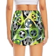 thumbnail image 2 of Lsque Football Doodle Printed Women's Running Shorts with Liner Pockets,Elastic Quick Dry Workout Athletic Gym Yoga Shorts,Womens High Waist Shorts-Small, 2 of 9
