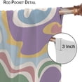 thumbnail image 6 of Abstract Colorful Groovy Curtains, Modern Aesthetic Cute 70s Retro Spiral Swirl Rainbow Wavy Window Drapes for Kids Girls Bedroom Livingroom, 63" W X 63" L, 6 of 7