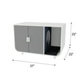 thumbnail image 4 of Teamson Pets Large Dyad Wooden Cat Litter Box Enclosure and Cabinet/Side Table, Alpine White/Gray, 4 of 5