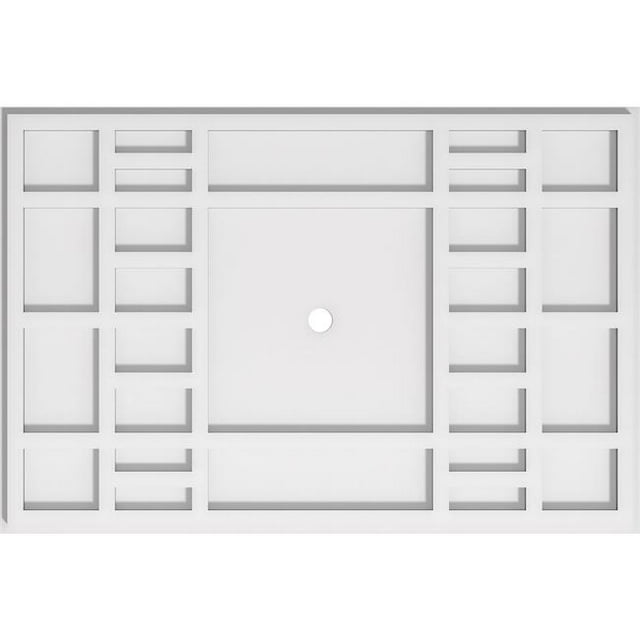 Ekena Millwork CMP26X17BX-01000 1 in. ID x 9 in. Rectangle Beaux Architectural Grade PVC Contemporary Ceiling Medallion